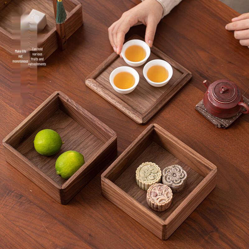 Fánshùn Double-Layer Wooden Snack Tray with Lid