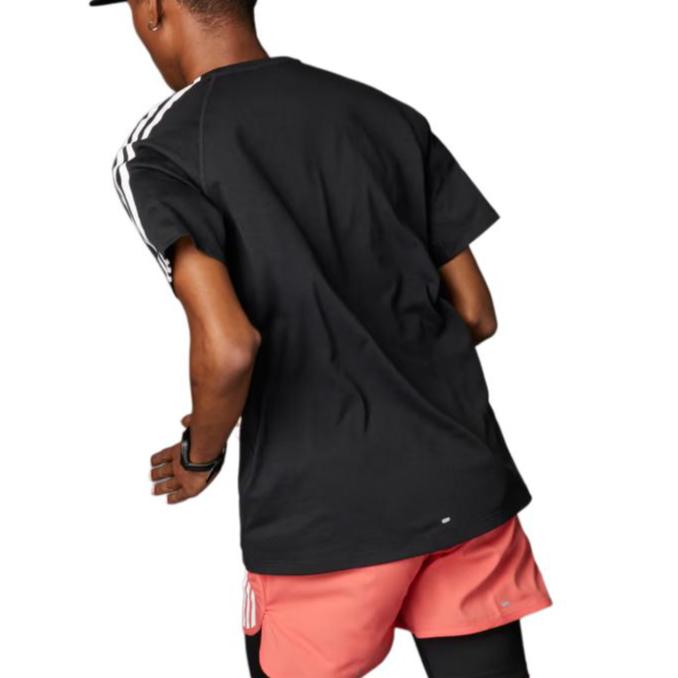 adidas Own The Run 3-Streifen T-Shirt Herren Oberteile Schwarz IQ3834