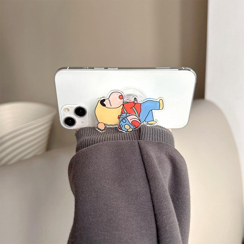 Cartoon Cute Little New Snot Dumby Can Rotate Mobile Phone Airbag Bracket Wind Back Sticker Ring Niche
