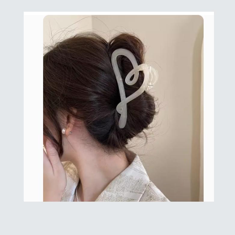 Hohles Herz Haarklammer für dickes Haar Krabbenklemme Mädchen Lockig Transparent Kaffee Haarspangen Klemmen Frauen Koreanische Pferdeschwanz-Accessoires