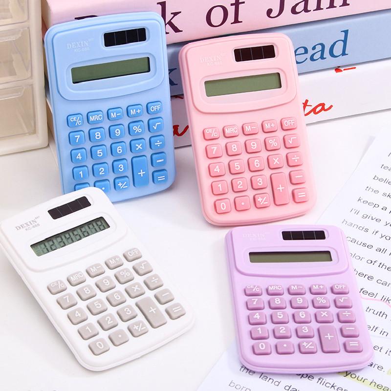 Mini Calculator Slim Solar Power Studentstest Stationery Office Easy Gift Carry