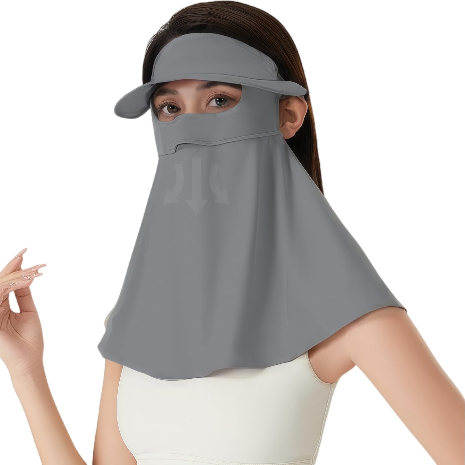 

Новый дизайн для прохладного к встроенному солнцезащитному козырьку и УФ-солнца, удобного для носа и полного лица, солнце с регулируемым лицом для улицы, серый [LIUSHUYAN] серый