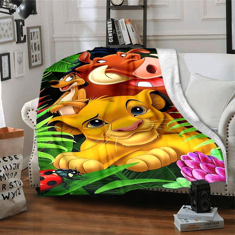 Lion Adventure Flannel Blanket Super Soft Warm Cozy Blanket For Sofa Bed Office Travel Allseason Home Decor Gift