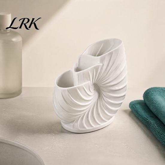 Sea Snail Toothbrush Holder 3D Printed Conch Holder, Organizer Stand, Desktop Storage Rack with 3 Compartments