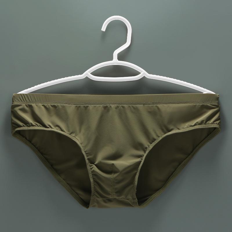 Pánské prodyšné průhledné kalhotky Ice Silk s nízkým pasem – trendy, tenký design pro mladistvou módu