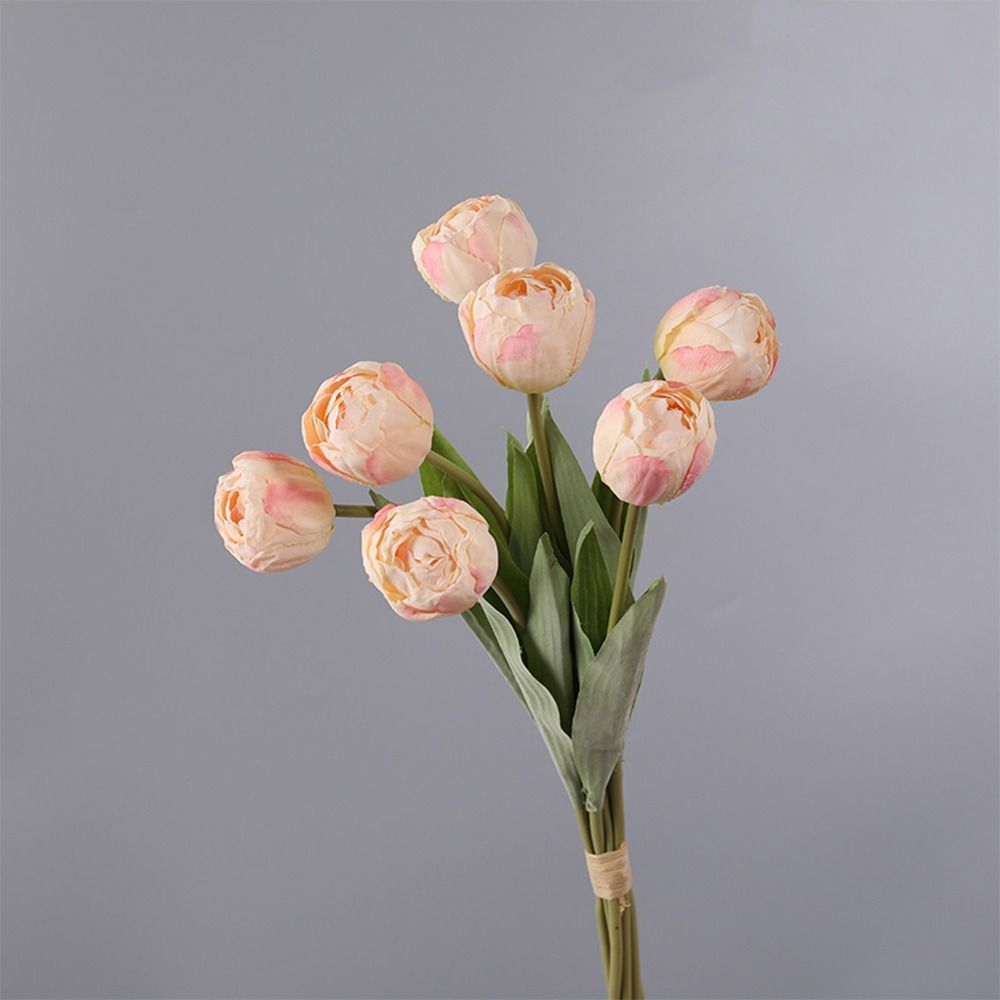 7 Köpfe Künstliche Tulpenzweige Echte Haptik Realistische Seidentulpenblume Handgefertigt Kunstblumen Hochzeitsfeier Dekor