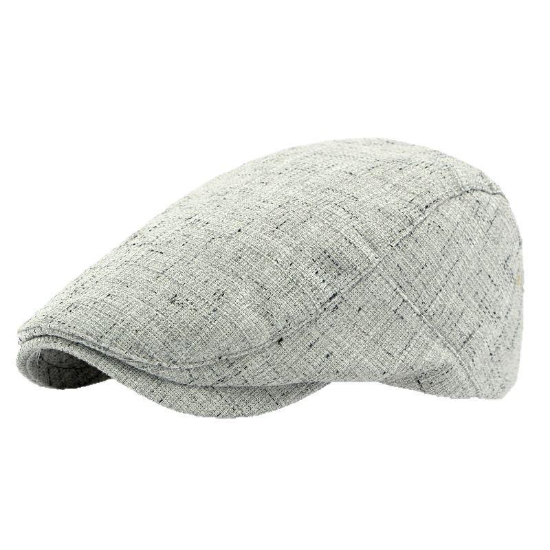 Spring New Simple Classic Imitation Hemp Beret Men's British Retro Forward Hat Casual Versatile Cap Women
