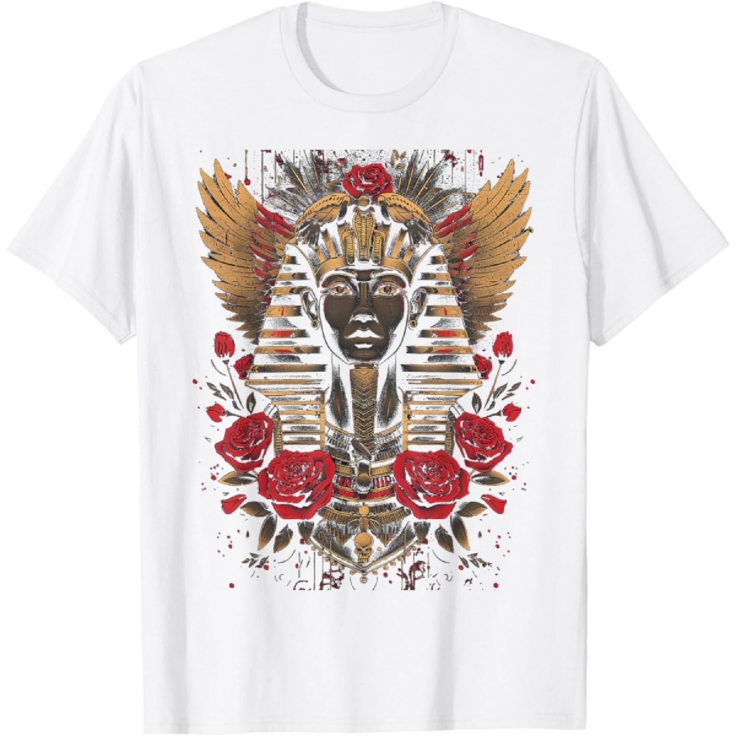 египетский древний фараон с розами сфинкс египетская футболка(1) S
