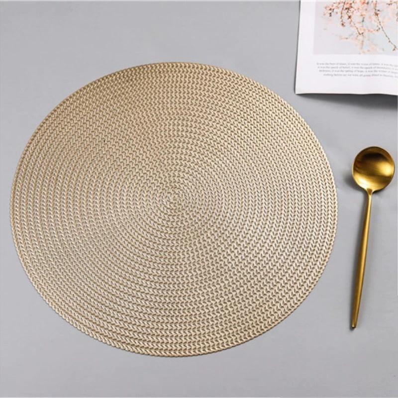 2pcs  38CM Round Placemat Kitchen Dining Table Mats Steak Pad Anti-scalding Insulation Pads Restaurant Home Decor