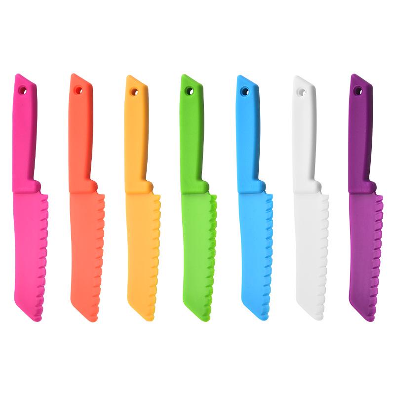 Children's Cake & Fruit Cutting Set: PP Plastic Knife & Board