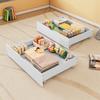 Two Drawers, Under-Bed Storage, MDF + Floor Rollers, White (93x67x20cm) (Drawers Only)