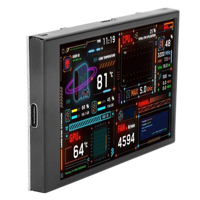 3,5-Zoll-Computertemperaturmonitor, Dual-USB-Anschluss, IPS-Mini-Display, CPU-Datenmonitor mit visuellem Thema