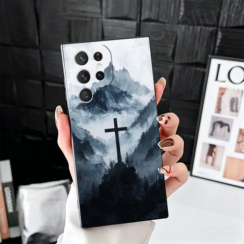 

God Jesus Pray Cross Bible Soft Phone Case for Samsung Galaxy S26 S25 Edge S24 Ultra S23 Plus S22 S21 FE S20 Black Cover Back Sh Samsung S23 Ultra