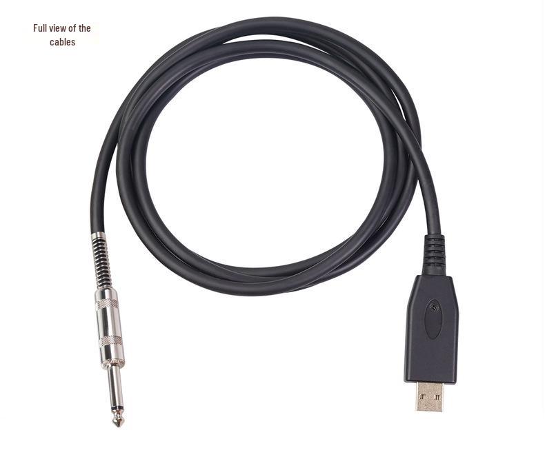 Gold-Plated USB to 6.35mm Electric Guitar Double Shielded Noise Reduction Cable