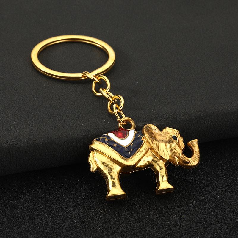 Vintage Elephant Keychain Creative Cute Animal Bag Car Key Ring For Men Women Gift