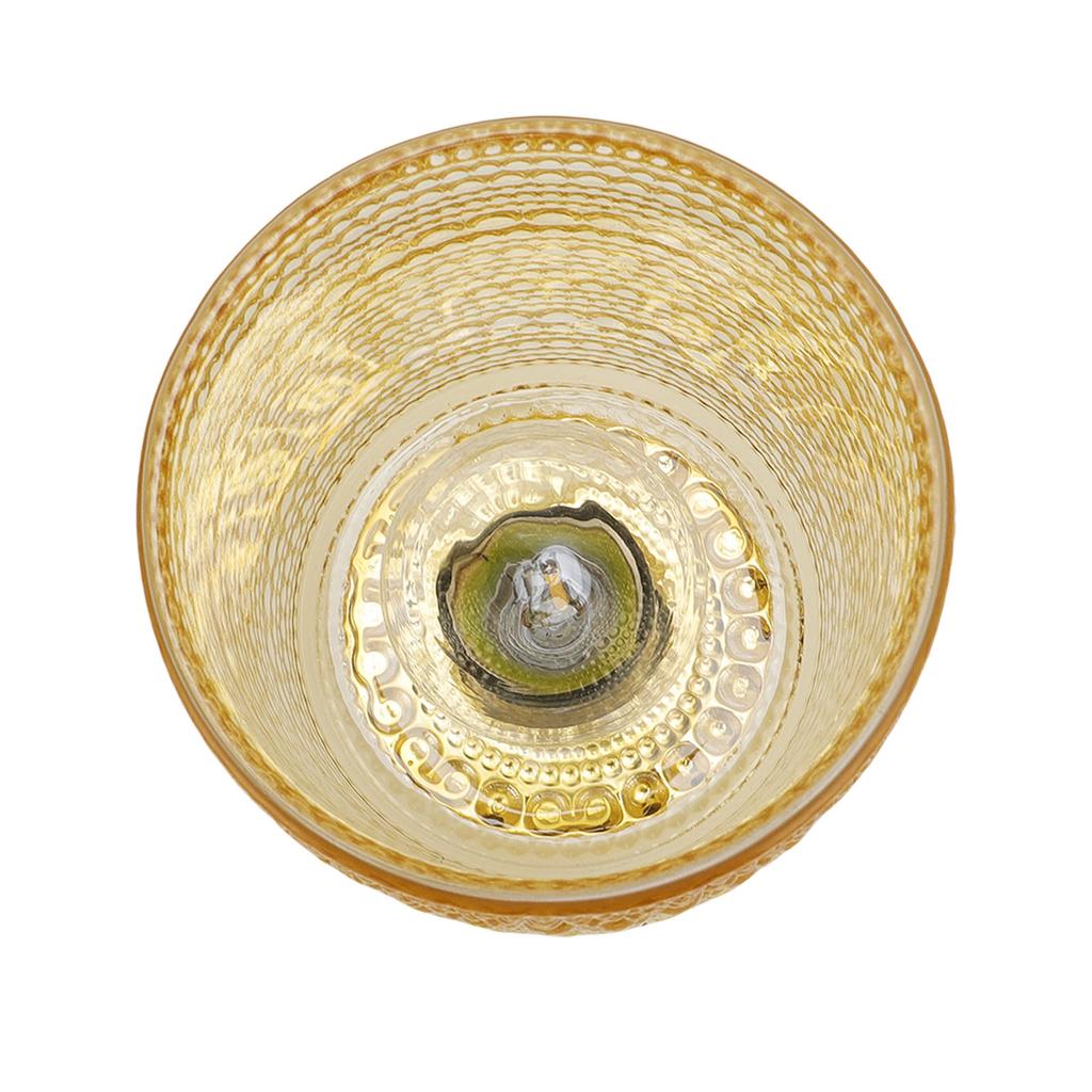 Battery Operated Lamp with Timer LED Bulb Amber Glass Table Lamp Decorative Nightstand Lamp for Bedroom Living Room Entrance