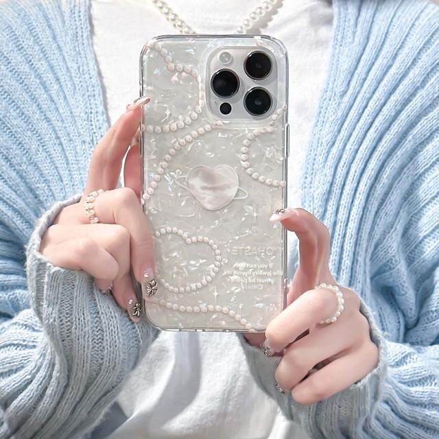 

Ins Pearl Love Heart милый блестящий блестящий чехол для телефона 2023 для Iphone 13 12 14 Pro Max 11 Promax силиконовая мягкая задняя крышка Imd For iphone 12