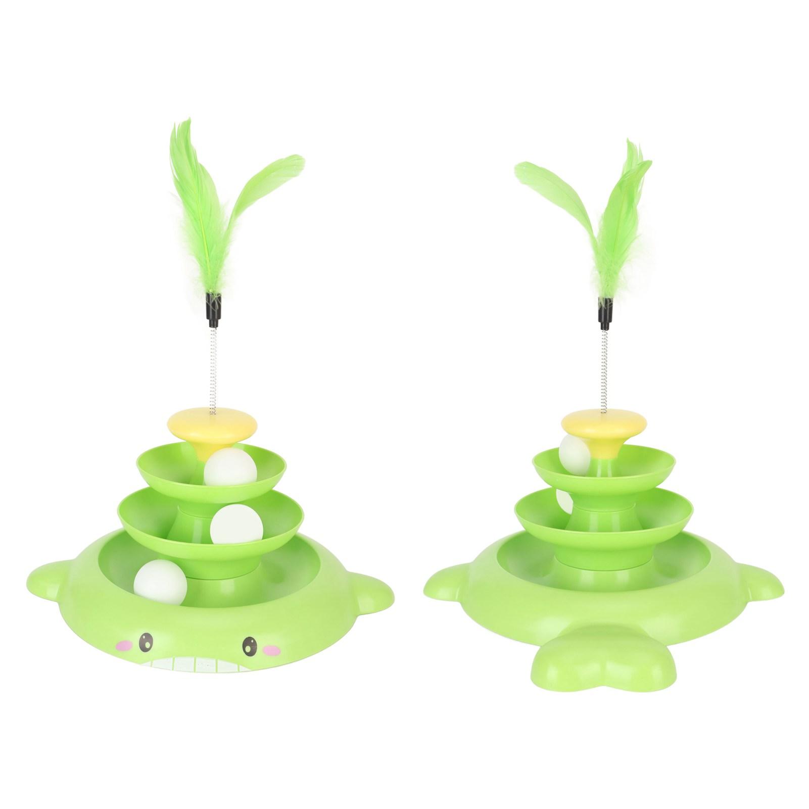 Cat Tower Toy 3 Detachable Pet Track Interactive Toy with Teasing for Kitten Exercise