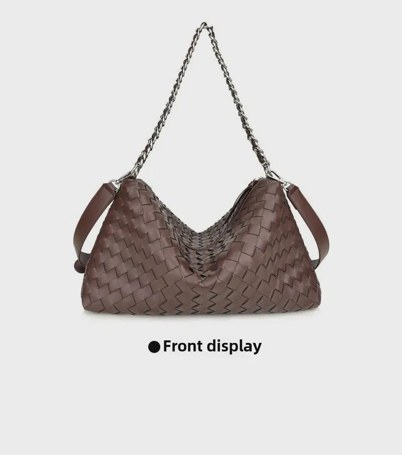2024 Autumn/Winter Diamond-Patterned Leather Handbag - Trendy Cowhide Shoulder & Messenger Bag for Women