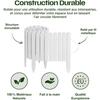 Bordure de jardin - CREATIVE HOME - 200 x 20 cm - Pin naturel - Rollborder flexible - Blanc, traitée anti-moisissure