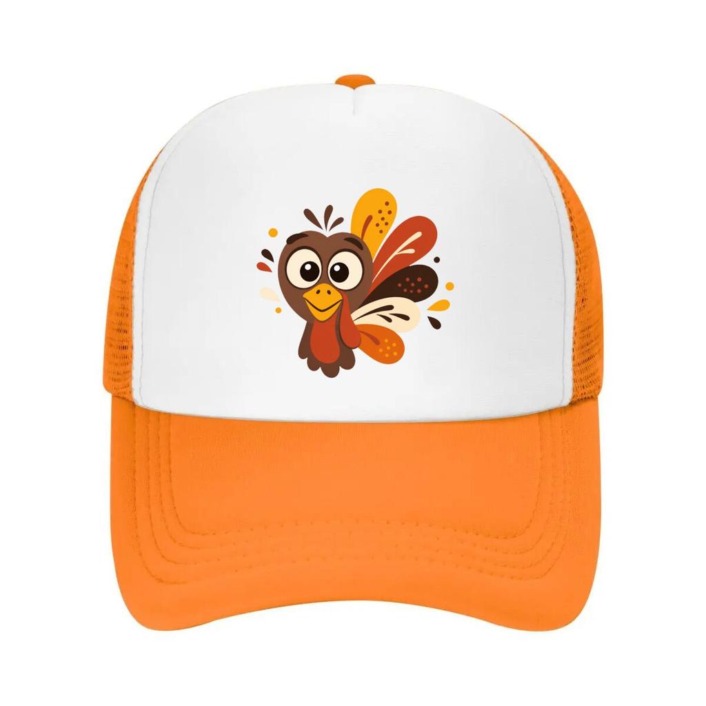 Playful Thanksgiving Bird Face Graph Mesh Baseball Cap Casual Hat Outdoor For Womens Unisex FeUnisex