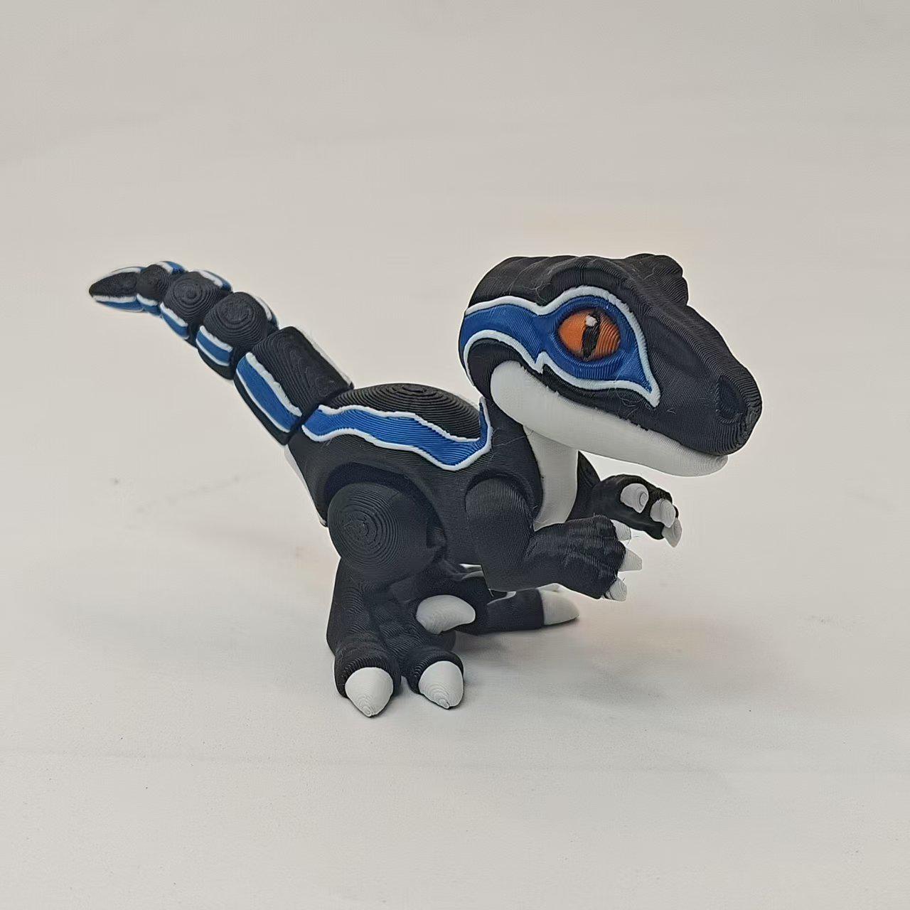 3D Printed Movable Velociraptor Figure - Halloween Novelty Dinosaur Ornament