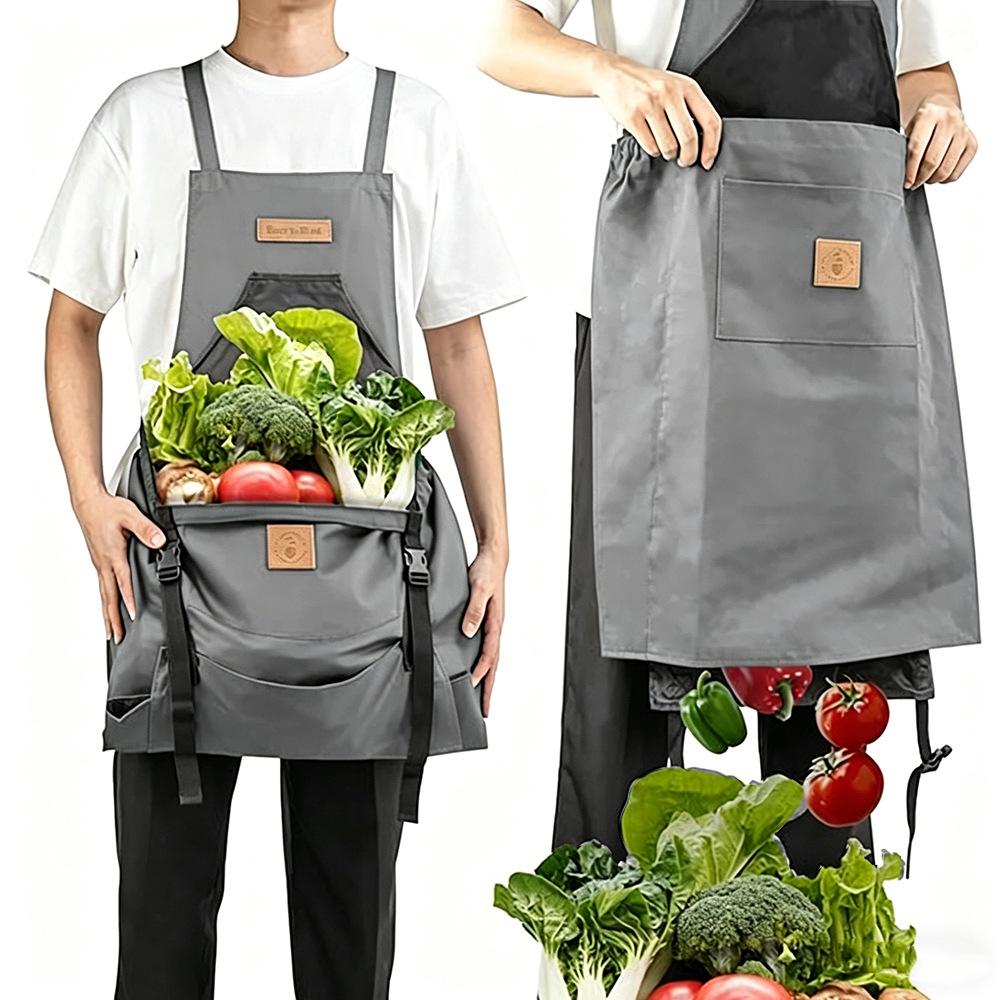 Custom Logo Gardening Apron with Quick Release and Large Pockets for Outdoor Use