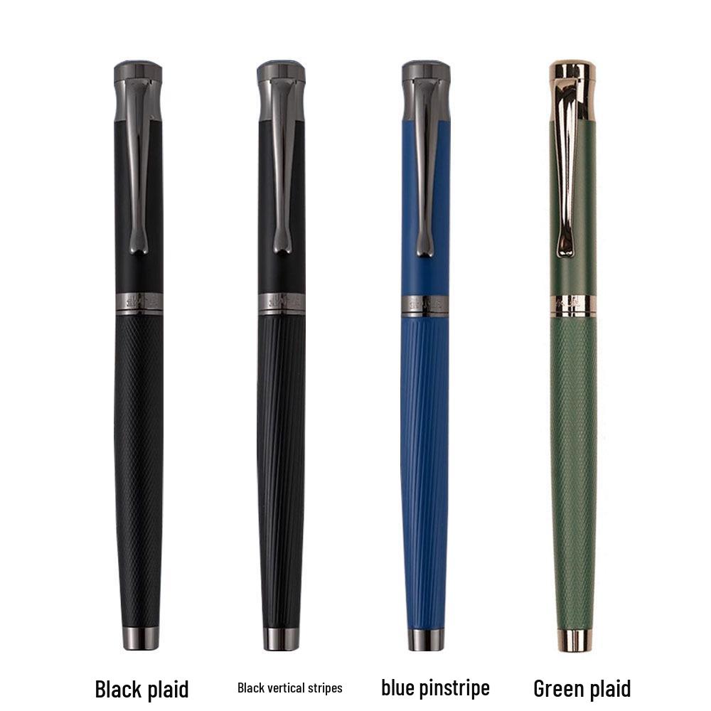 Yongsheng 9315 Metalowe Pióro Wieczne z Wygiętą Stalówką dla Mężczyzn do Biznesu, Biura, Sztuki i Kaligrafii - Zawiera Wymienny Nabój z Tuszem