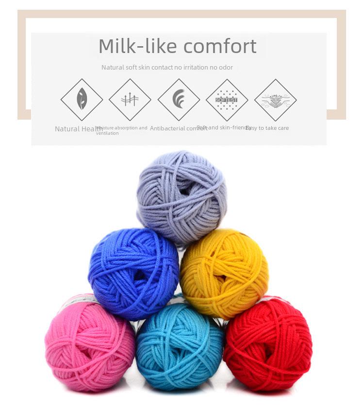 5-Strand Milk Cotton Baby Wool Hat & Scarf Hand-Woven Medium-Thick Yarn Set