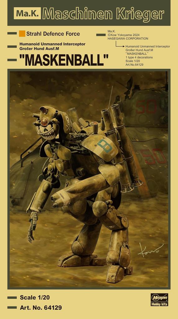 Hasegawa Maschinen Krieger Humanoidní bezpilotní stíhač Grosserhund Maškarní plastikový model 64129 Ausf.M 1/20