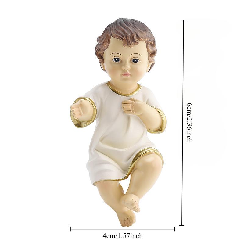 Фигурка Младенца Иисуса Религиозное украшение Христианское Католическое Ясли Мини-куклы Иисуса Смола Рождественское Украшение для дома и рабочего стола