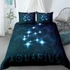 3pcs Aquarius Sign Zodiac Bedding Set King Queen Double Full Twin Single Size Duvet Cover Pillow Case Bed Linen Set