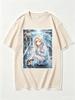 2026 New Unisex Crew Neck Casual Short Sleeve Rainy Street Cat Petting Marin Kitagawa Anime Print Comfortable Tshirt