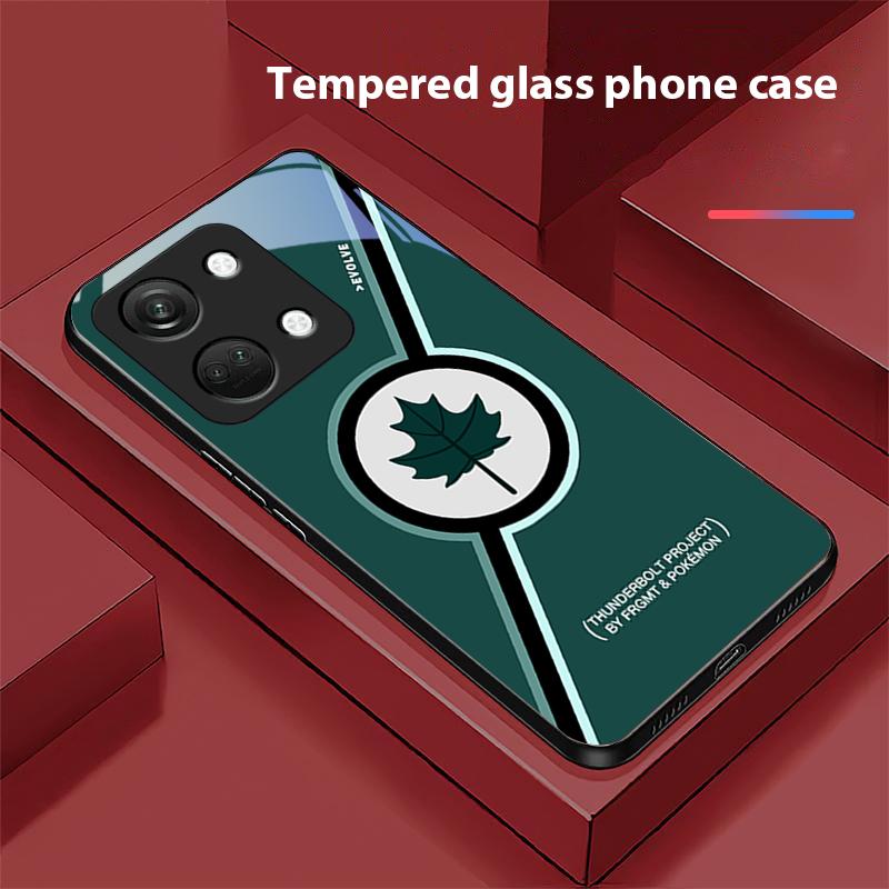 Maple Leaves Yellow For OnePlus Nord 3 5 6T 7 Pro 8 12 10T Reno8 Lite 5G 10R Nord N30 Hard Shell Tempered Glass Phone Case Black