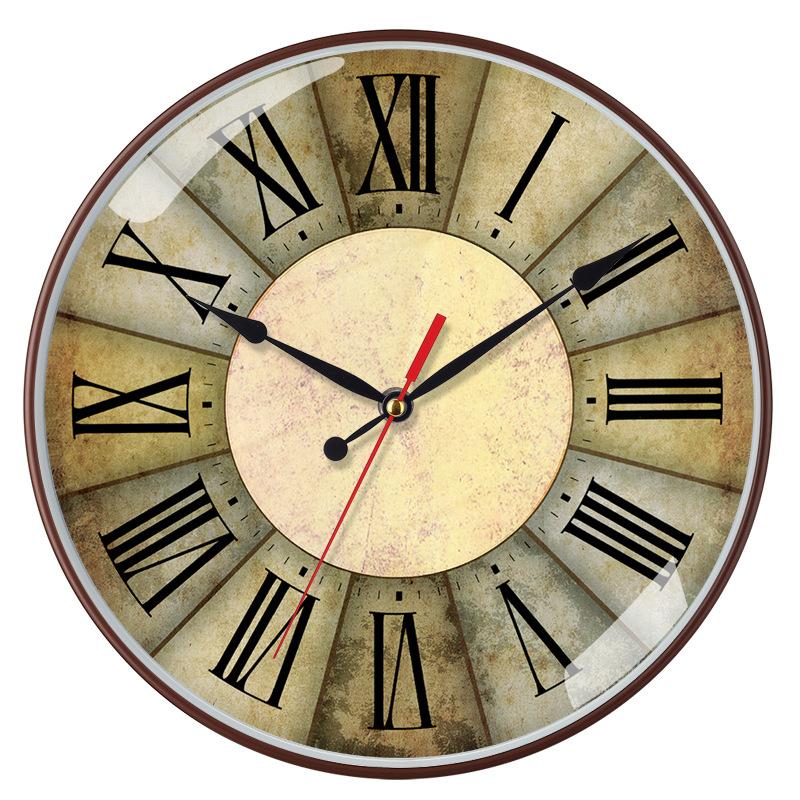 12 Inch 30cm Imitation Wood Grain Bamboo Grain Brushed Japanese Style Silent Clock Fashion Living Room Personalized Creative Wall Clock
