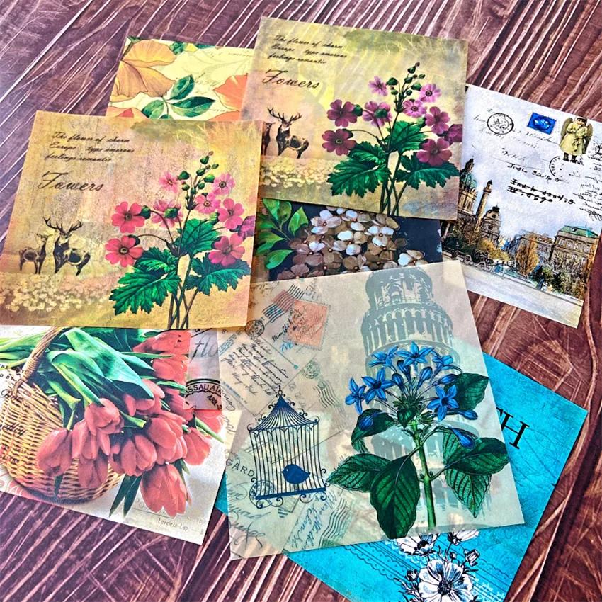 

Retro Flower Material Paper DIY Scrapbooking Album Journal Base Decoration Material Paper светло-серый