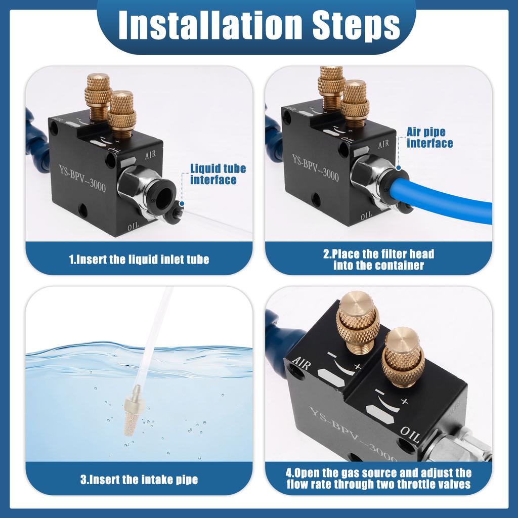 Mist Coolant Lubrication Spray System with Magnet Base for Milling Machine CNC Lubrication Spray Pump Mini Mill for Metal Nozzle