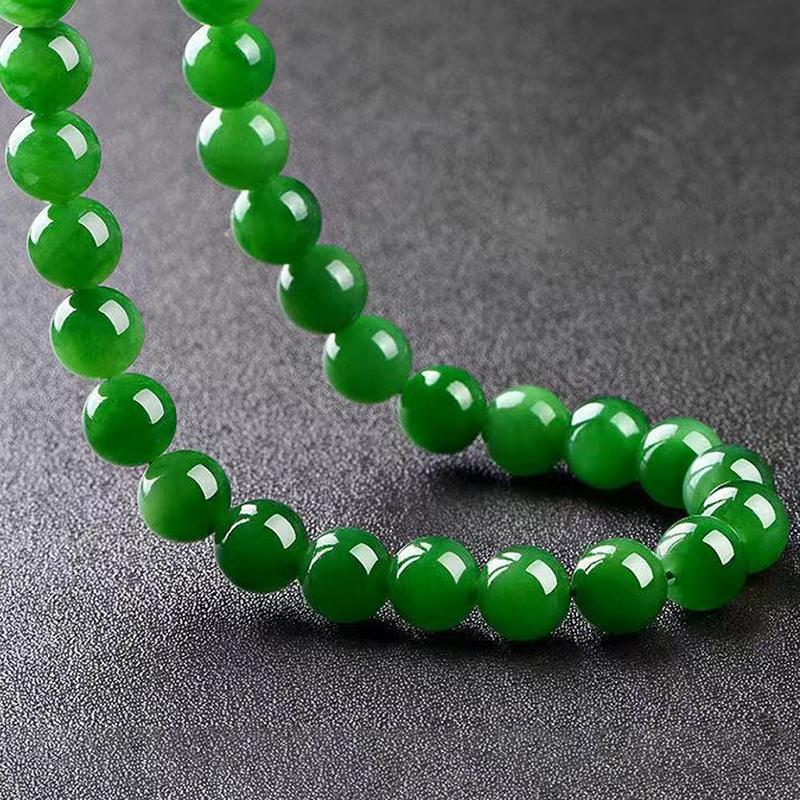 3Pcs Vintage Simple Imitation Jade Necklace Bracelet Earrings Jewelry Set For Women Temperamen Banquet Accessory