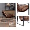 Wahson Bequemer Lounge-Sessel Entspannungssessel, Lounge-Sessel mit Metallstruktur, Freizeitsessel für Schlafzimmer, PU-Leder, Braun