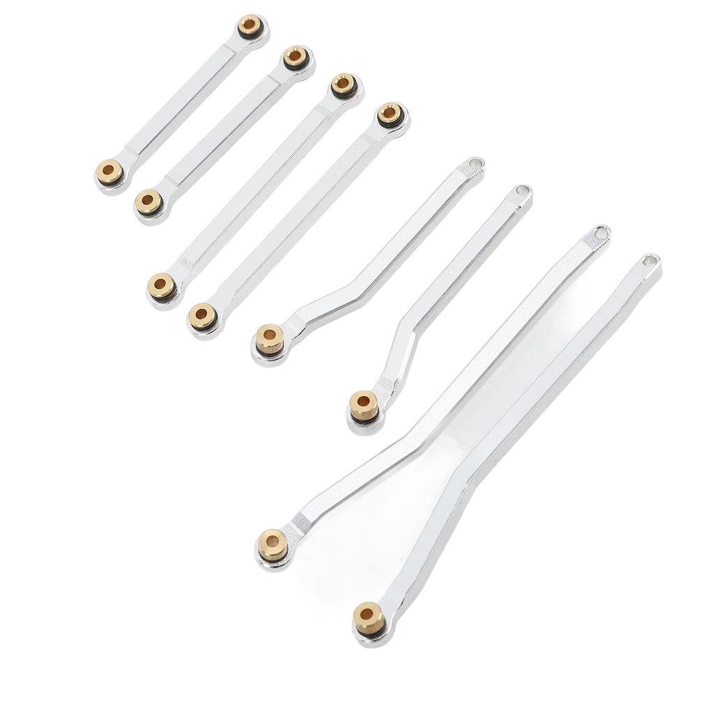 8PCS RC Wheelbase Link Rod Copper Aluminum Alloy RC Chassis Linkage Pull Rod for HOBBYPLUS 1 18 4WD CP18P RC Cars Silver