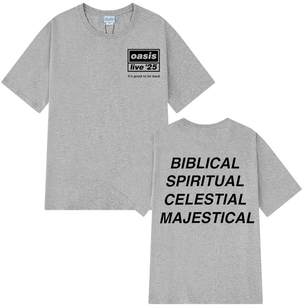 

Oasis Reunion Live 2025 Biblical Quotes Iconic Graphic Tee Shirt Men Women High-quality Cotton T-shirts Summer Casual T-shirts 4XL