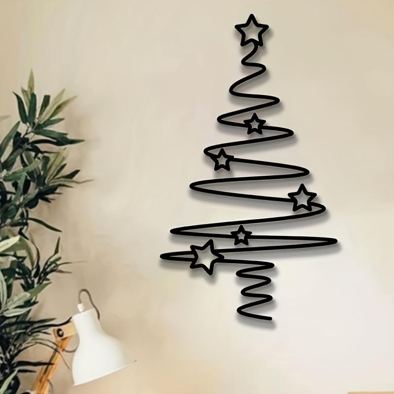 [Wall Decoration Christmas Tree] Elegant Black Christmas Tree Wall Art - Non-Electric Holiday Decor for Indoor & Outdoor.