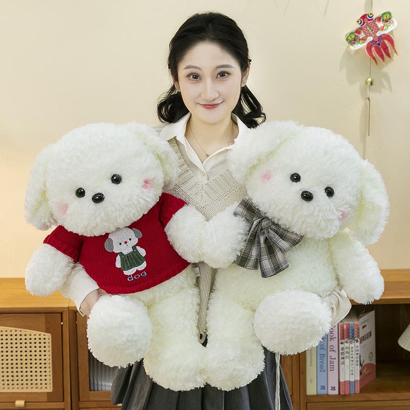 Cartoon Sweater, Dog Plush Toy, Girl's Birthday Present, Bow Tie, Teddy Dog, Home Decoration, Claw Machine