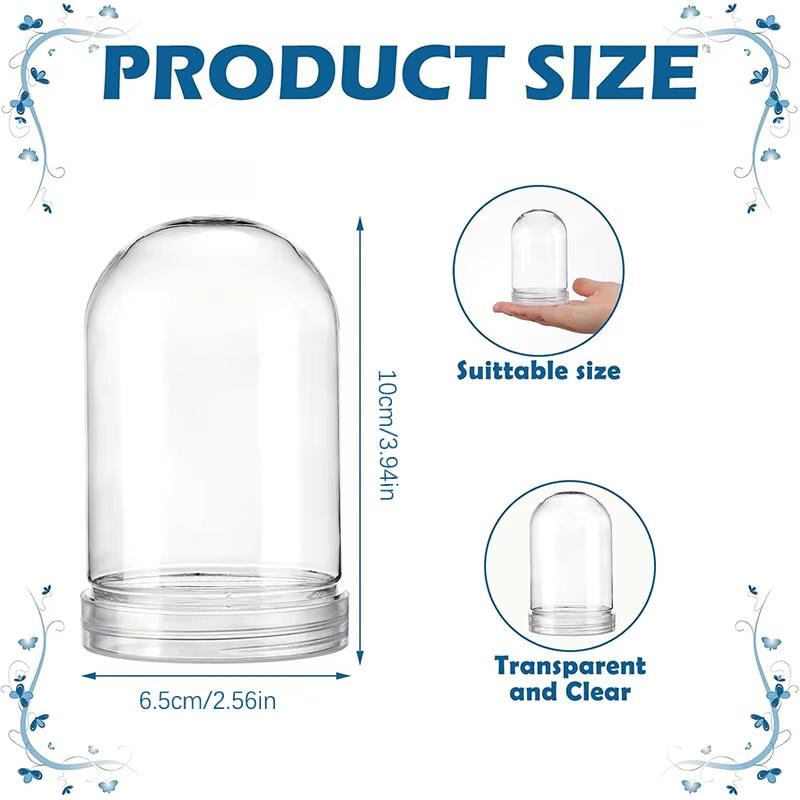Transparent Dome Cover Diy Handmade Display Fresh Flower Petals Decoration Plastic-covered Christmas Snowman Protective Box