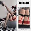 Spring And Summer, Pure Black Silk Punk Style Leg Ring Suspender Stockings, Sexy Thin Skin-Penetrating Versatile Knee Socks