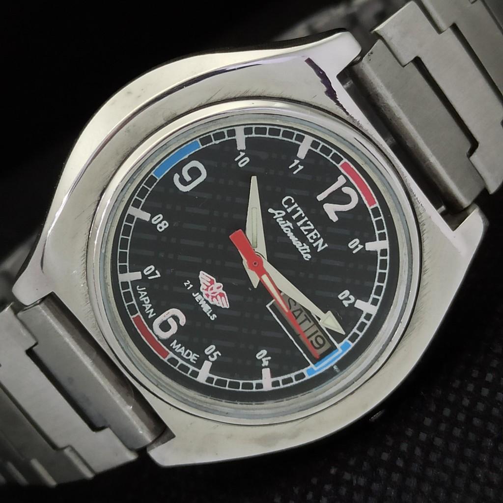 

USED VINTAGE CITIZEN AUTOMATIC 8200 JAPAN MENS D/D BLACK WATCH 562b-a298489-9 SKU562b-a298489
