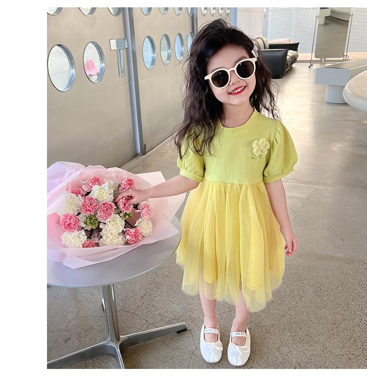 Girls' summer dress new Korean version baby girl children's back bow skirt princess dress summer