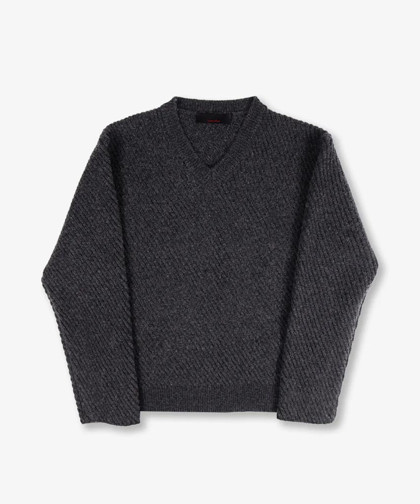 Aenitaimlolig Campsis V-Neck Knit - Charcoal