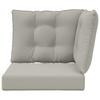 Outdoor Sofa Cushions 3 Pcs Gray Polyester