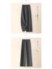 Women's Gray Cashmere Scimitar Wide-Leg Trousers – Fleece-Lined Wool for Autumn/Winter 2025
